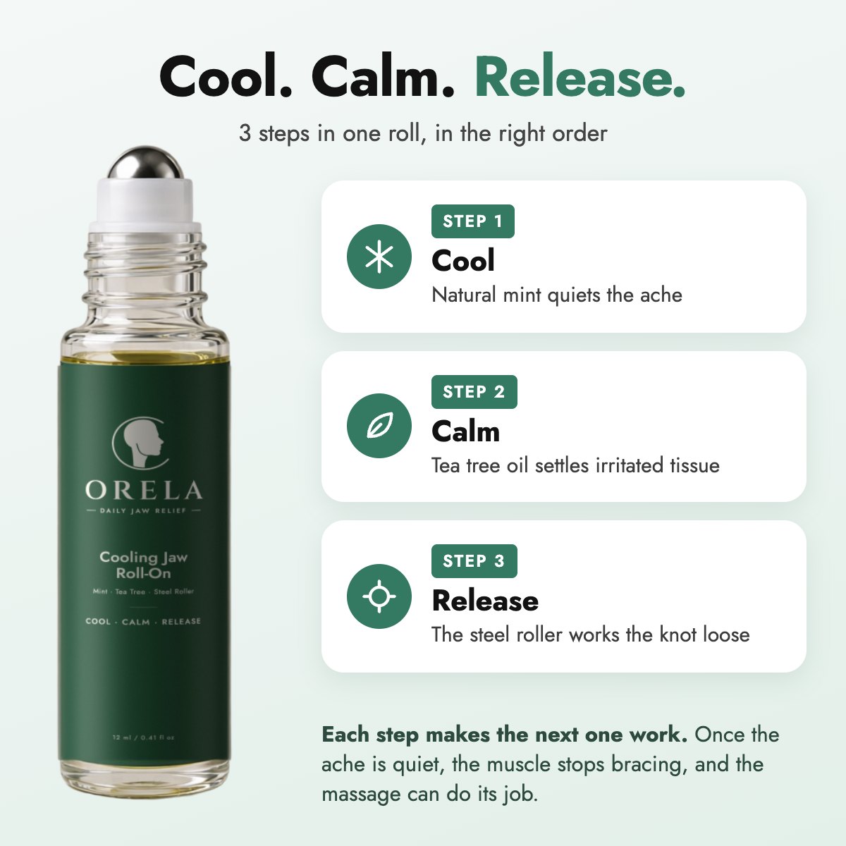 Cool, calm, release: 3 steps in one roll